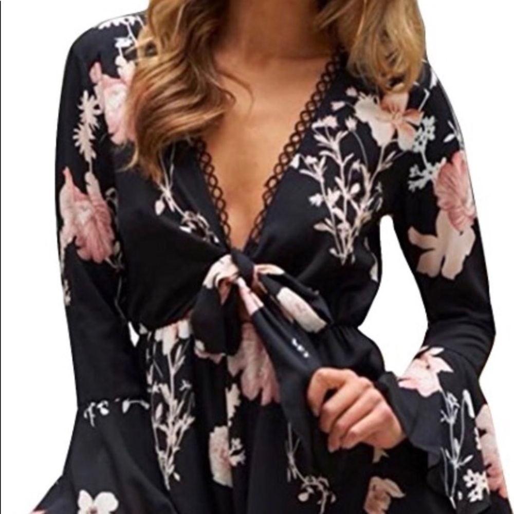 Black floral romper!